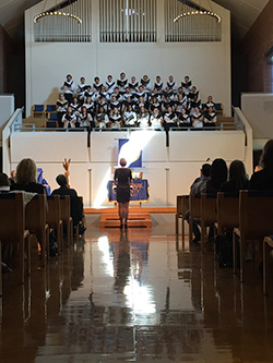 University Choir sings in Anderson Chapel