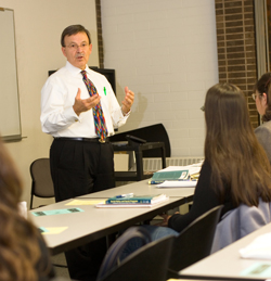 Professor addresses a class