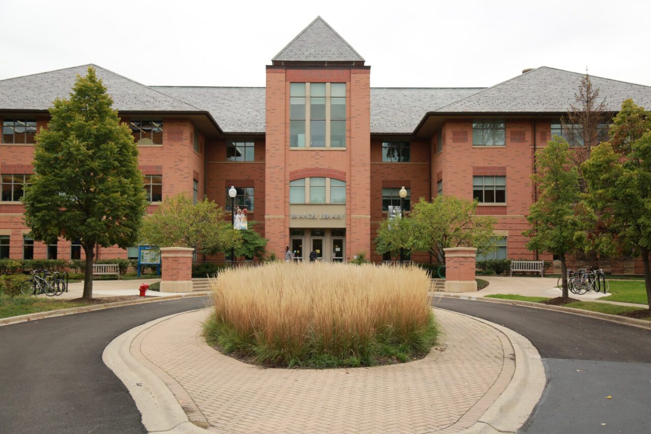Brandel Library from the driveway on Christiania