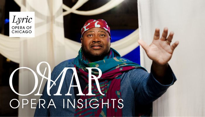 A man singing and performing in the opera Omar.